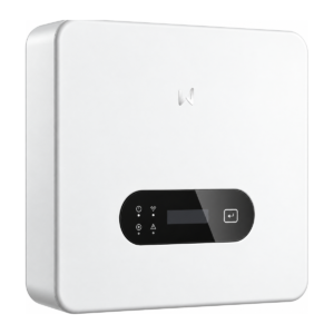 GoodWe DNS G4 series 3-6 kW single phase solar inverter, white wall-mounted unit with black control panel