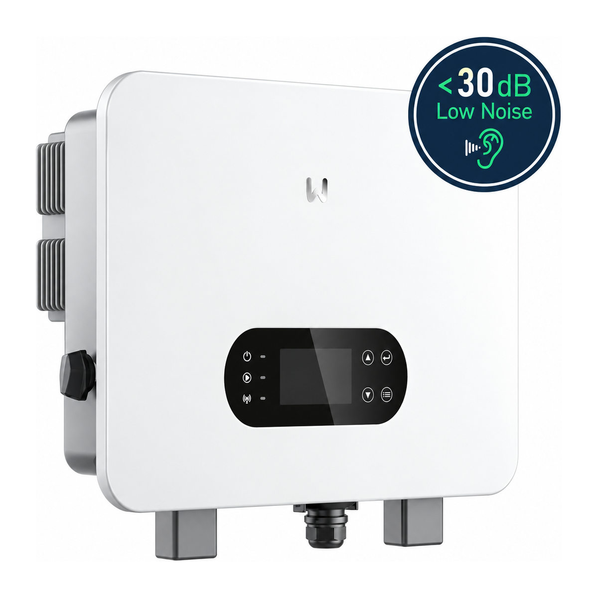 e fill goodwe es uniq 3 12kw GoodWe ES Uniq series 3-12 kW single phase hybrid inverter, white enclosure with heat sink and low noise design